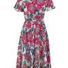 Robe longue motif fleuri