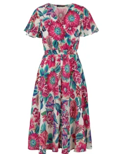 Robe longue motif fleuri