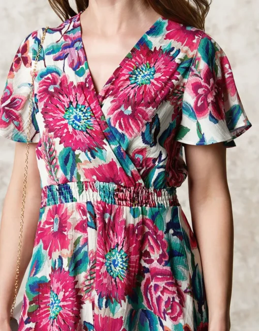 Robe longue motif fleuri