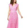Robe longue rose