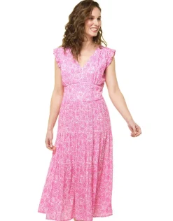 Robe longue rose