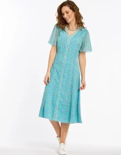 Robe longue turquoise
