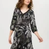 Robe motif feuillage noir