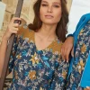 Robe motifs floraux bleu