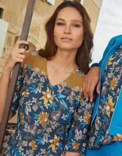 Robe motifs floraux bleu