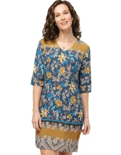 Robe motifs floraux bleu