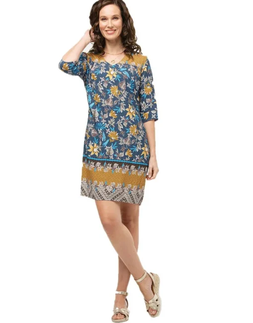 Robe motifs floraux bleu