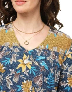 Robe motifs floraux bleu