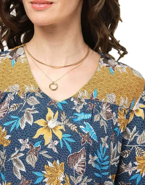 Robe motifs floraux bleu