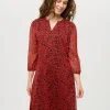 Robe voile imprimé rouge