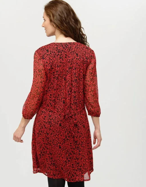 Robe voile imprimé rouge