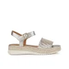 Sandale corde cuir argent GEOX