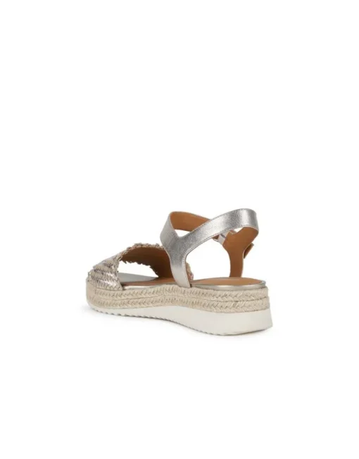 Sandale corde cuir argent GEOX
