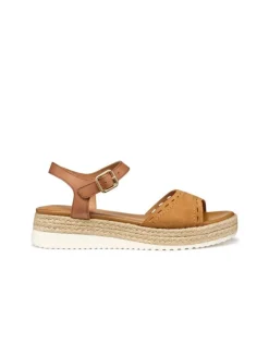 Sandale corde cuir camel GEOX