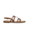 Sandale plate marron cuir GEOX