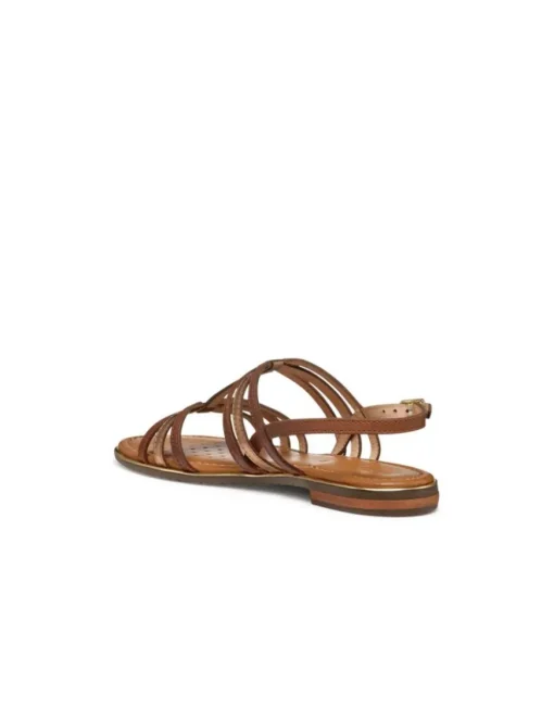 Sandale plate marron cuir GEOX
