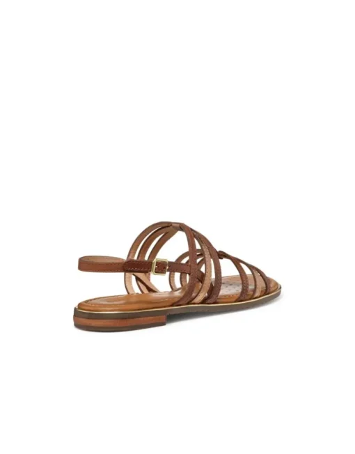 Sandale plate marron cuir GEOX