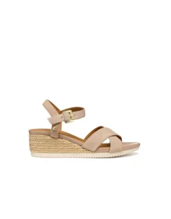 Sandales talon cuir beige GEOX