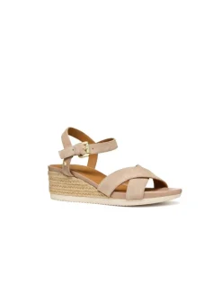 Sandales talon cuir beige GEOX