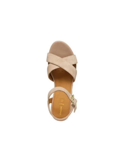 Sandales talon cuir beige GEOX