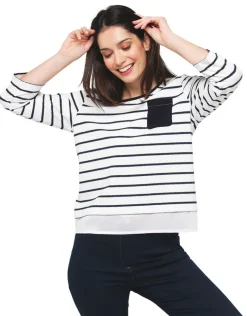 Top marinière blanc