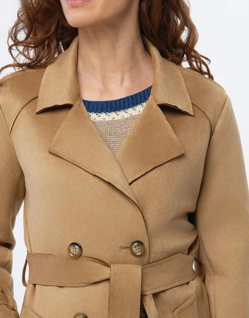 Trench suédine beige