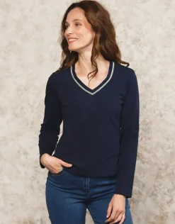 T-shirt bleu coton