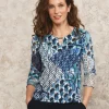 T-shirt bleu imprimé