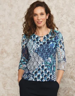 T-shirt bleu imprimé