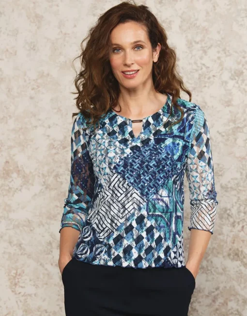 T-shirt bleu imprimé