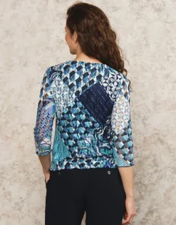 T-shirt bleu imprimé