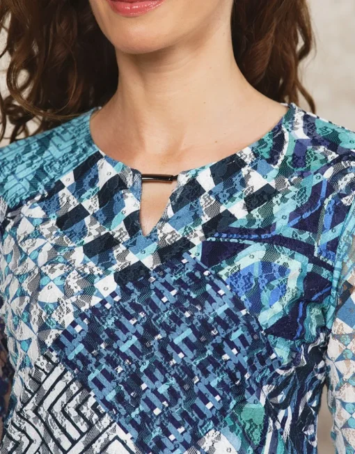 T-shirt bleu imprimé
