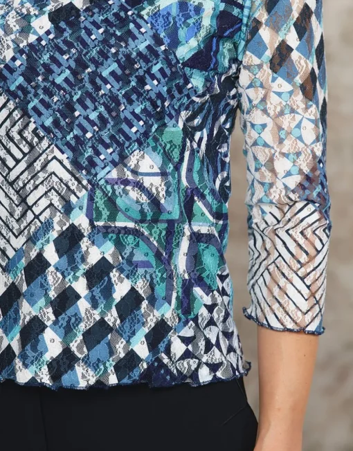T-shirt bleu imprimé