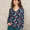 T-shirt bleu motif