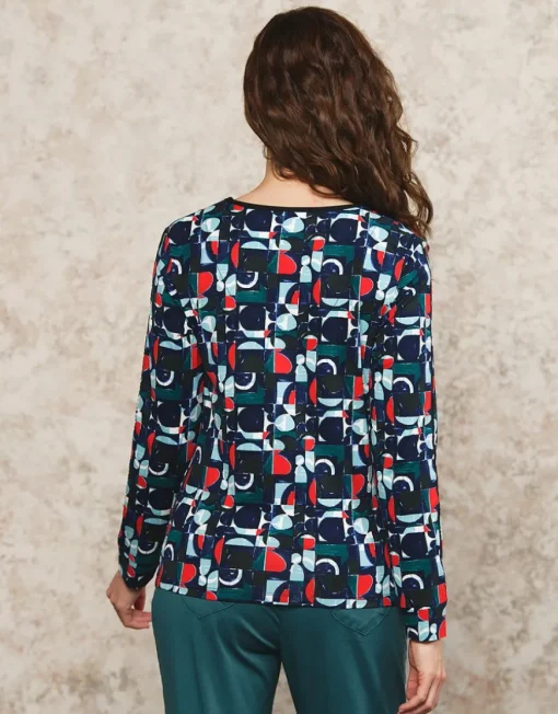 T-shirt bleu motif