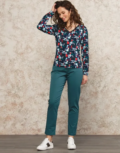 T-shirt bleu motif