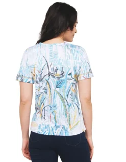 T-shirt bleu strass