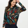 T-shirt chaud bleu motif