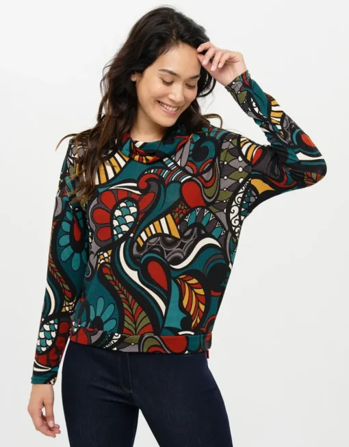 T-shirt chaud bleu motif