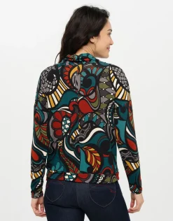 T-shirt chaud bleu motif