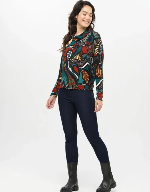 T-shirt chaud bleu motif
