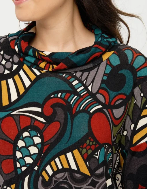 T-shirt chaud bleu motif