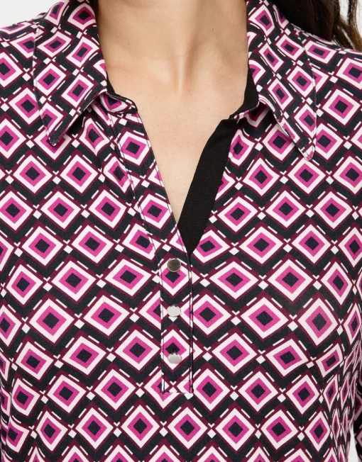 T-shirt col chemise rose