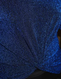 T-shirt drapé chic bleu
