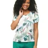 T-shirt feuillage blanc