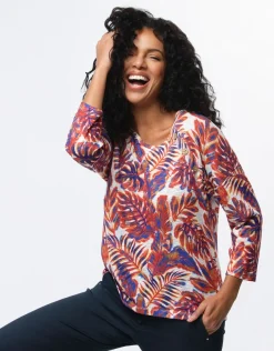 T-shirt imprimé feuillage