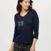 T-shirt marine imprimé