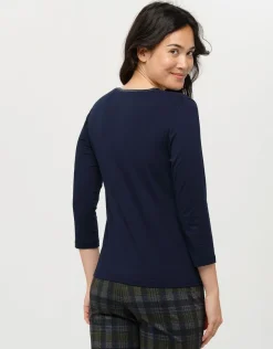 T-shirt marine imprimé