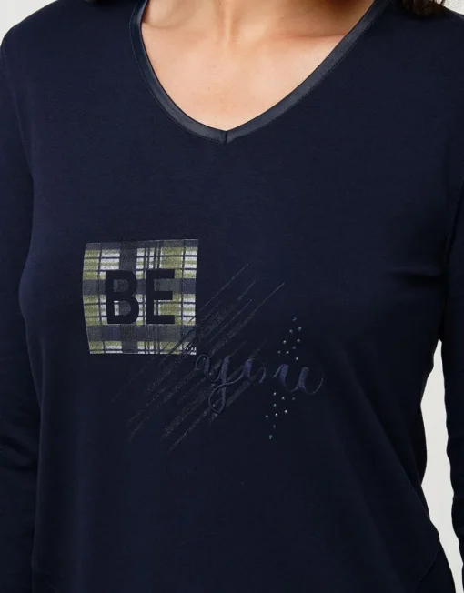 T-shirt marine imprimé
