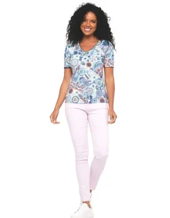 T-shirt motif bleu